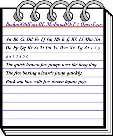 Bodoni Old Face BE Medium Italic OsF animated font preview Bodoni Old Face BE Medium Italic OsF animated font preview