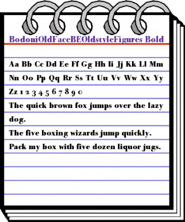 BodoniOldFaceBEOldstyleFigures Bold animated font preview