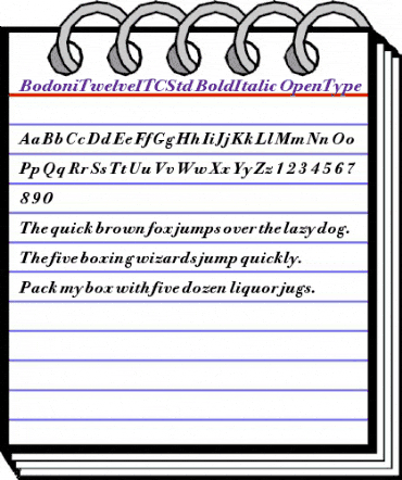 Bodoni Twelve ITC Std Bold Ita animated font preview Bodoni Twelve ITC Std Bold Ita animated font preview
