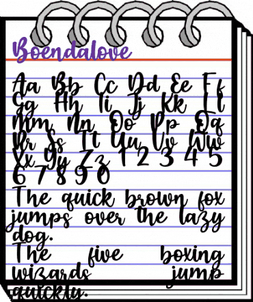 Boendalove Regular animated font preview Boendalove Regular animated font preview
