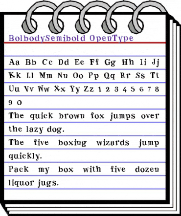 Bolbody Semibold animated font preview Bolbody Semibold animated font preview