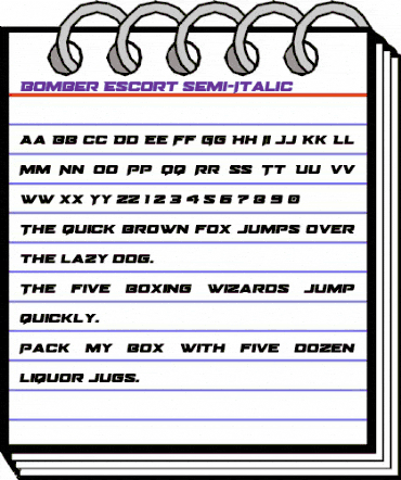 Bomber Escort Semi-Italic Regular animated font preview