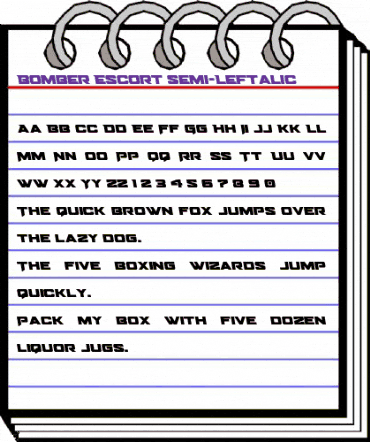 Bomber Escort Semi-Leftalic Regular animated font preview