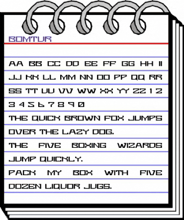 Bomtur Regular animated font preview