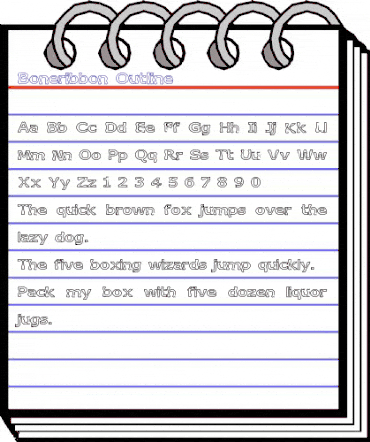 Boneribbon Outline Regular animated font preview