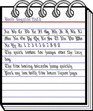 Boob Regular animated font preview