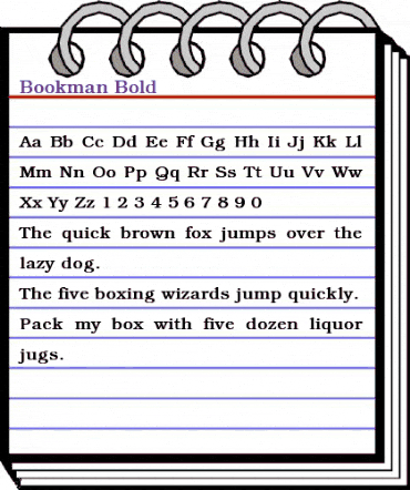 Bookman Bold animated font preview