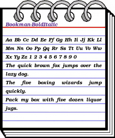 Bookman BoldItalic animated font preview