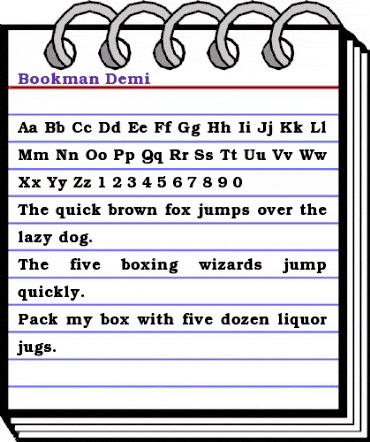 Bookman-Demi Regular animated font preview