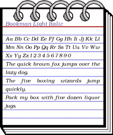 Bookman Light Italic animated font preview Bookman Light Italic animated font preview