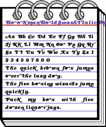 Bookman BoldSwashItalic animated font preview