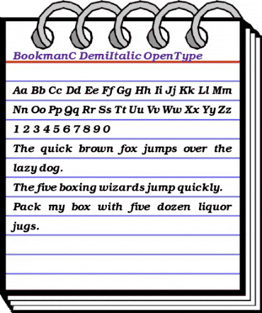 BookmanC Regular animated font preview
