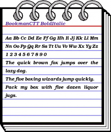 BookmanCTT BoldItalic animated font preview BookmanCTT BoldItalic animated font preview