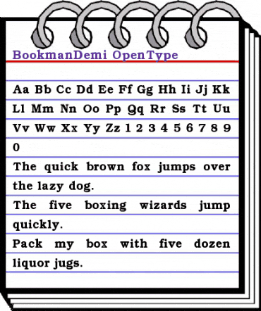 Bookman Demi animated font preview