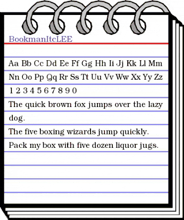 BookmanItcLEE Regular animated font preview
