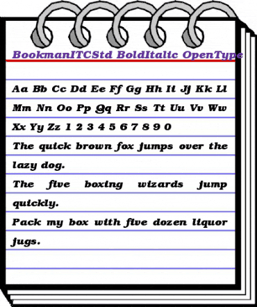 Bookman ITC Std Bold Italic animated font preview Bookman ITC Std Bold Italic animated font preview