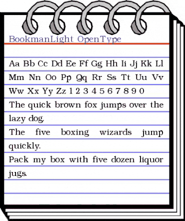 Bookman Light animated font preview