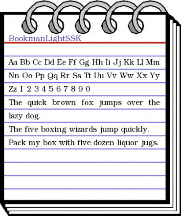 BookmanLightSSK Regular animated font preview