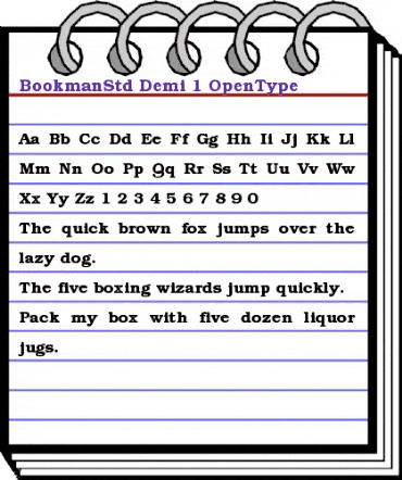 ITC Bookman Std Demi animated font preview