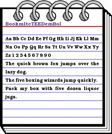 BookmItcTEEDemBol Regular animated font preview