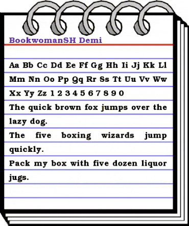 BookwomanSH Demi animated font preview BookwomanSH Demi animated font preview