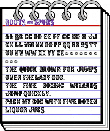 Boots & Spurs Regular animated font preview