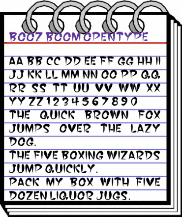 BOOZ BOOM Regular animated font preview