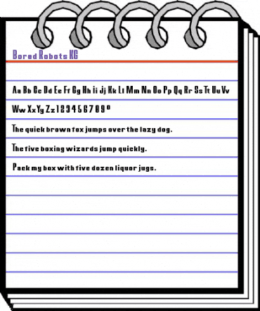 Bored Robots KG Normal animated font preview