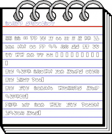Bored Schoolboy " " " " " " " " " animated font preview