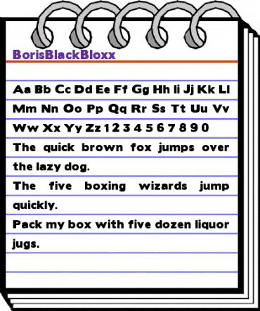 BorisBlackBloxx Regular animated font preview