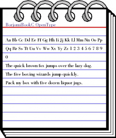 BorjomiBookC Regular animated font preview