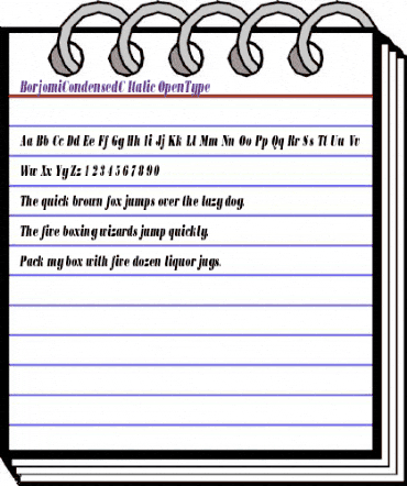 BorjomiCondensedC Italic animated font preview