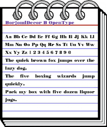 BorjomiDecor B Regular animated font preview