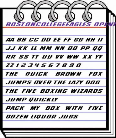 BostonCollegeEagles Regular animated font preview