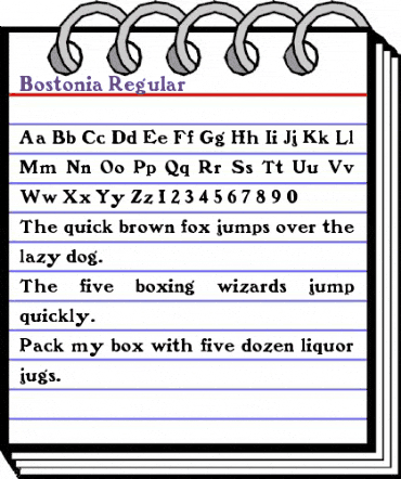 Bostonia Regular animated font preview