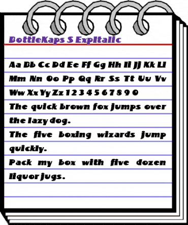 BottleKaps S ExpItalic Regular animated font preview