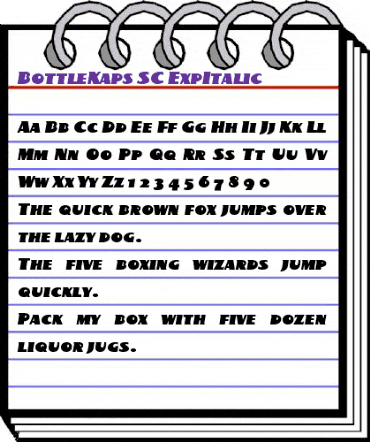 BottleKaps SC ExpItalic Regular animated font preview