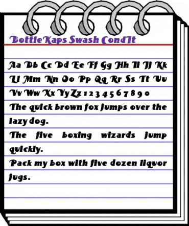 BottleKaps Swash CondIt Regular animated font preview