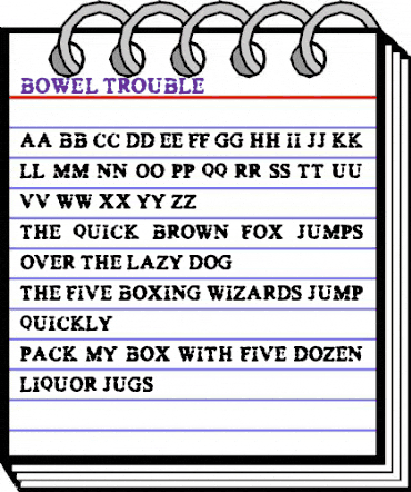 Bowel Trouble Regular animated font preview