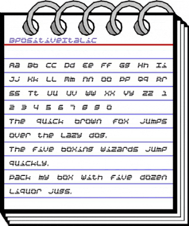 BpositiveItalic Regular animated font preview BpositiveItalic Regular animated font preview