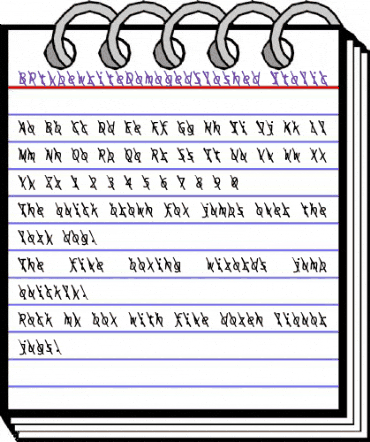 BPtypewriteDamagedSlashed Italic animated font preview BPtypewriteDamagedSlashed Italic animated font preview