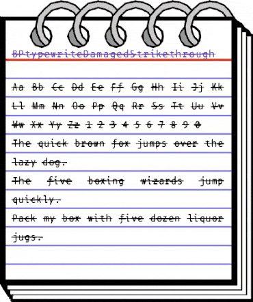 BPtypewriteDamagedStrikethrough Regular animated font preview BPtypewriteDamagedStrikethrough Regular animated font preview