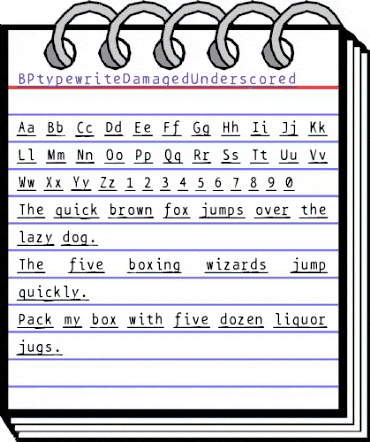 BPtypewriteDamagedUnderscored Regular animated font preview BPtypewriteDamagedUnderscored Regular animated font preview