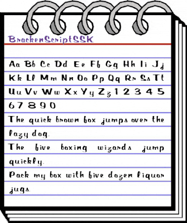 BrackenScriptSSK Regular animated font preview
