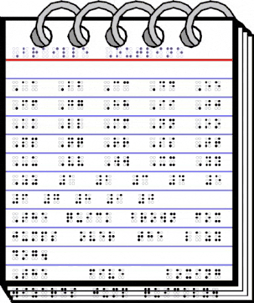 Braille Outline Regular animated font preview
