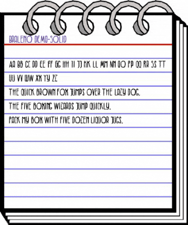 Braleno DEMO Solid Regular animated font preview