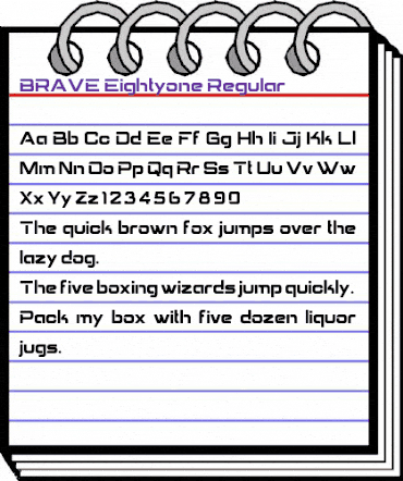 BRAVE Eightyone Regular animated font preview