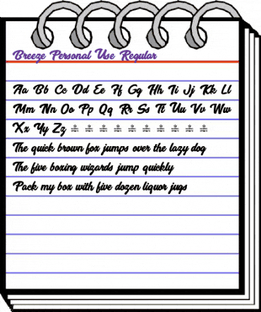 Breeze Personal Use Regular animated font preview