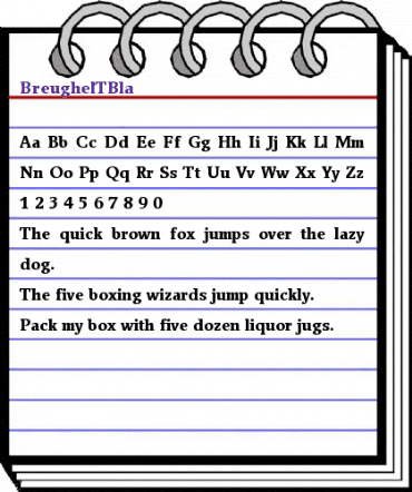 BreughelTBla Regular animated font preview