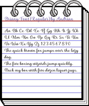 Briany Regular animated font preview Briany Regular animated font preview